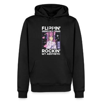 Crossdressing Crossdresser MTF Anime - Männer Premium Bio Hoodie - Schwarz - Vorne - Nico (187cm)
