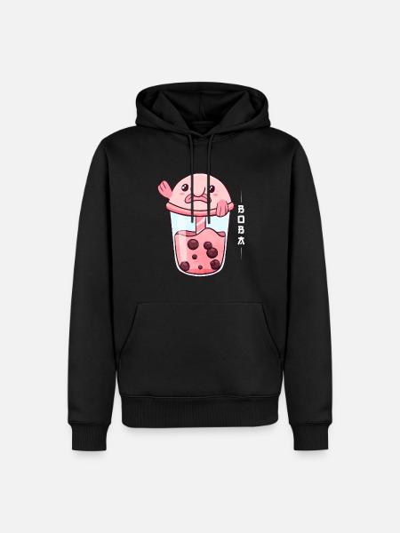Blobfish Bladder Milk Tea - Men’s Premium Organic Hoodie - black