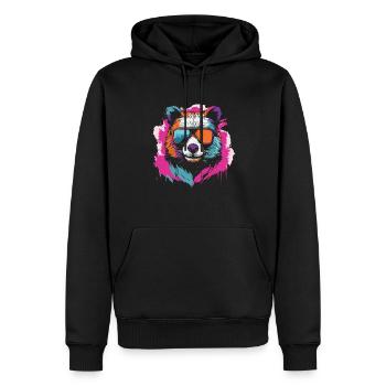 Big Panda Panda Bear Vintage - Sweat à capuche Premium bio Homme - noir - Devant - Nico (187cm)