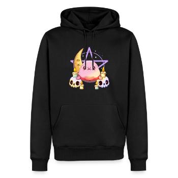 Kawaii Pastell Goth Blobfish Halbmond Schädel - Männer Premium Bio Hoodie - Schwarz - Vorne - Nico (187cm)