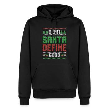 Cher Père Noël Définir un bon dicton de Noël - Sweat à capuche Premium bio Homme - noir - Devant - Nico (187cm)