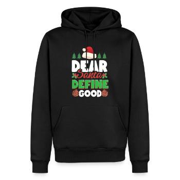 Cher Père Noël Définir un bon dicton de Noël - Sweat à capuche Premium bio Homme - noir - Devant - Nico (187cm)