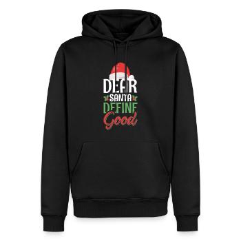 Cher Père Noël Définir un bon dicton de Noël - Sweat à capuche Premium bio Homme - noir - Devant - Nico (187cm)