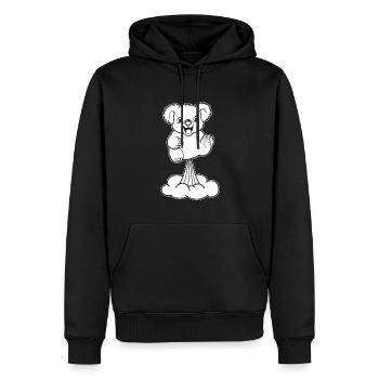 Koala ours arc-en-ciel pet - Sweat à capuche Premium bio Homme - noir - Devant - Nico (187cm)