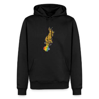 Kangourou Drôle Arc-en-Ciel Pet - Sweat à capuche Premium bio Homme - noir - Devant - Nico (187cm)