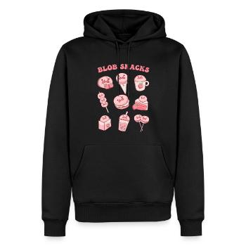 Kawaii Blobfish Collations à la fraise - Sweat à capuche Premium bio Homme - noir - Devant - Nico (187cm)