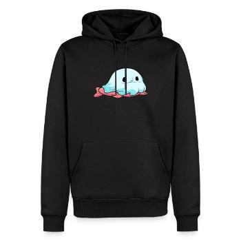 Kawaii Halloween Blobfisch Geist Boo - Männer Premium Bio Hoodie - Schwarz - Vorne - Nico (187cm)