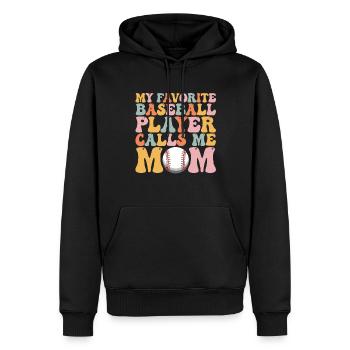 Maman Groovy - Sweat à capuche Premium bio Homme - noir - Devant - Nico (187cm)