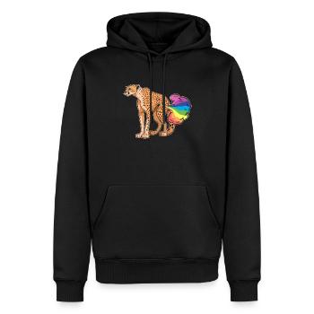 Guépard Drôle Arc-en-Ciel Pet - Sweat à capuche Premium bio Homme - noir - Devant - Nico (187cm)