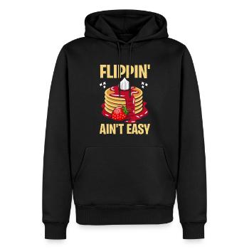 Funny Pancake Maker - Men’s Premium Organic Hoodie - black - Front - Nico (187cm)
