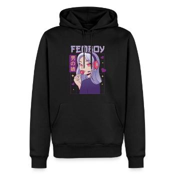 Femboy Crossdressing Crossdresser MTF Anime - Männer Premium Bio Hoodie - Schwarz - Vorne - Nico (187cm)