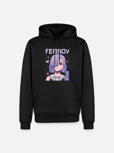 Femboy Crossdressing Crossdresser MTF Anime - Ekologisk premiumluvtröja herr - svart