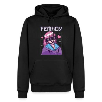 Femboy Crossdressing Crossdresser MTF Anime - Männer Premium Bio Hoodie - Schwarz - Vorne - Nico (187cm)