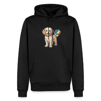 Poodle Cute Rainbow Fart - Men’s Premium Organic Hoodie - black - Front - Nico (187cm)