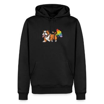 Bulldog Rainbow Rainbow Fart - Men’s Premium Organic Hoodie - black - Front - Nico (187cm)