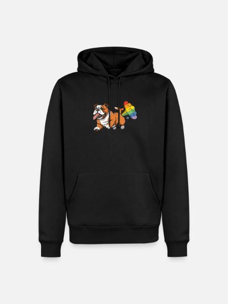 Bulldog Rainbow Rainbow Fart - Men’s Premium Organic Hoodie - black