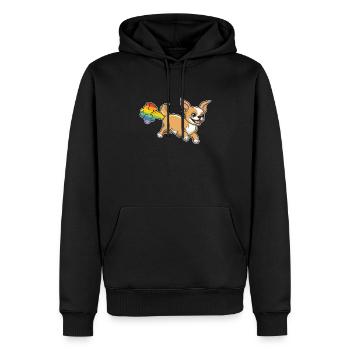 Chihuahua Rainbow Rainbow Fart - Men’s Premium Organic Hoodie - black - Front - Nico (187cm)