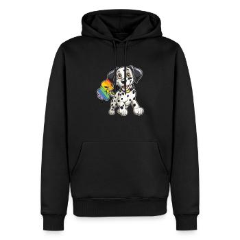 Dalmatian rainbow rainbow fart - Men’s Premium Organic Hoodie - black - Front - Nico (187cm)