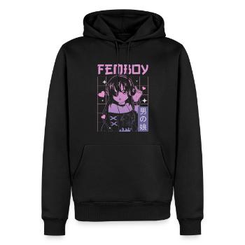 Femboy Crossdressing Crossdresser MTF Anime - Männer Premium Bio Hoodie - Schwarz - Vorne - Nico (187cm)