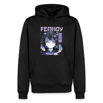 Femboy Crossdressing Crossdresser MTF Anime - Männer Premium Bio Hoodie - Schwarz - Vorne - Nico (187cm)