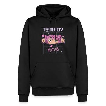 Femboy Crossdressing Crossdresser MTF Anime - Männer Premium Bio Hoodie - Schwarz - Vorne - Nico (187cm)