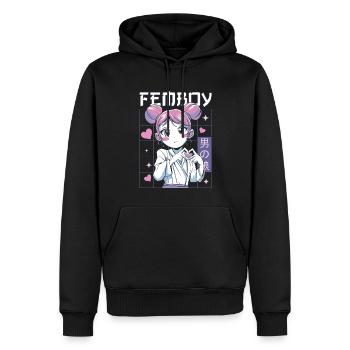 Femboy Crossdressing Crossdresser MTF Anime - Männer Premium Bio Hoodie - Schwarz - Vorne - Nico (187cm)