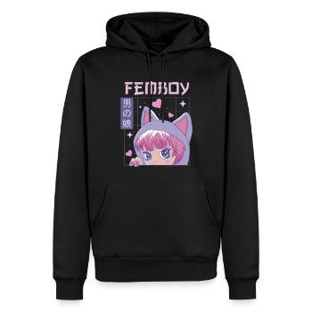 Femboy Crossdressing Crossdresser MTF Anime - Männer Premium Bio Hoodie - Schwarz - Vorne - Nico (187cm)