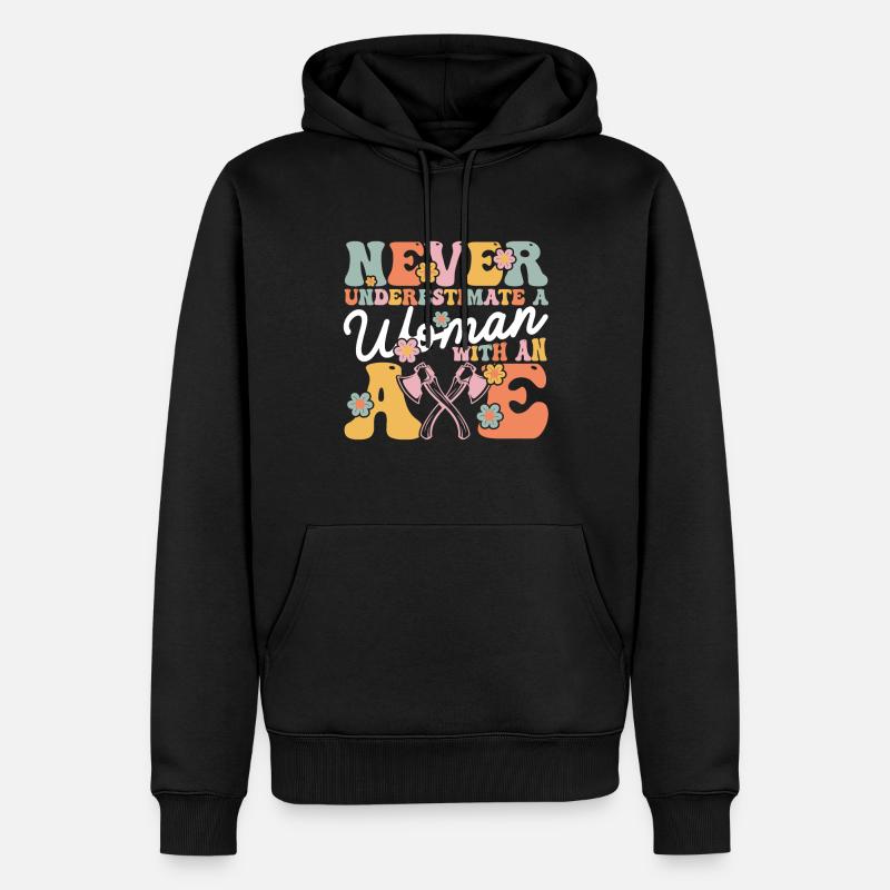 Fille de lancer de hache - Sweat à capuche Premium bio Homme - noir