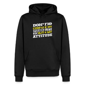 Don't Confuse My Personality With My Attitude - Männer Premium Bio Hoodie - Schwarz - Vorne - Nico (187cm)