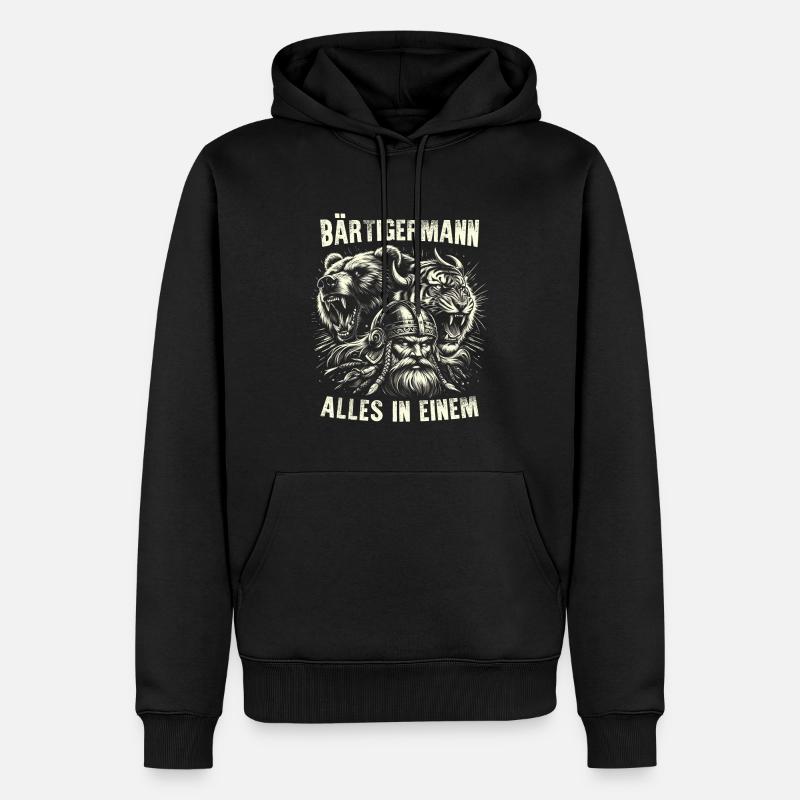 Bärtigermann alles in einem Wikinger - Männer Premium Bio Hoodie - Schwarz