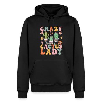 Groovy Cactus Girl Sukkulente Pflanze - Männer Premium Bio Hoodie - Schwarz - Vorne - Nico (187cm)