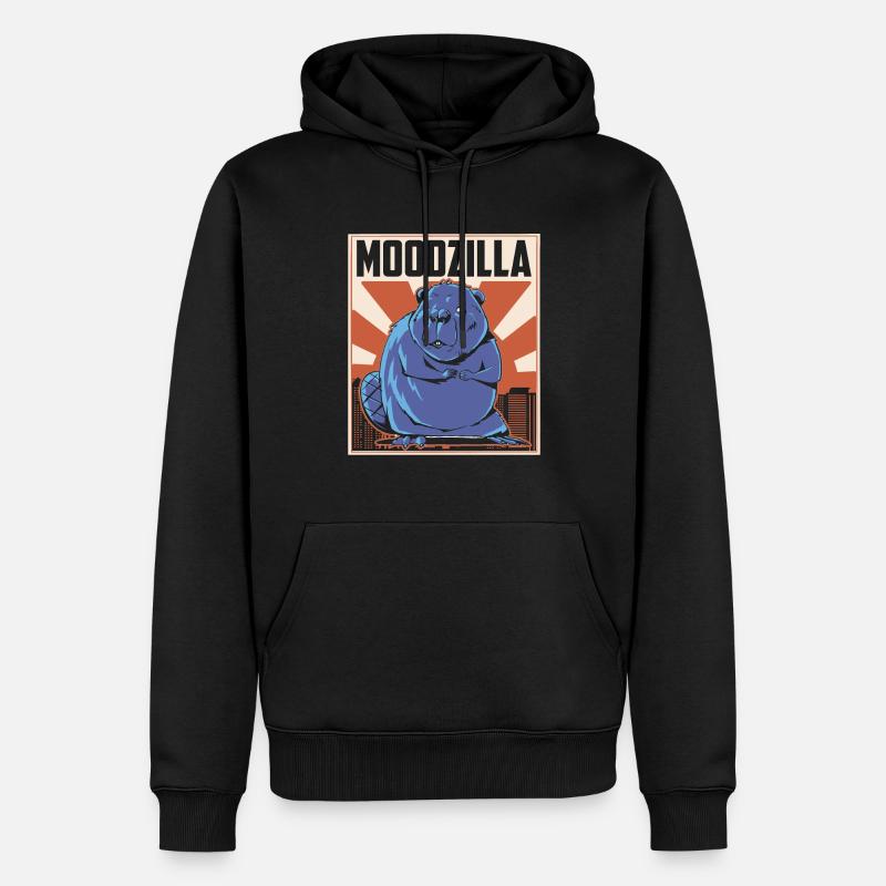 Castor Drôle - Sweat à capuche Premium bio Homme - noir