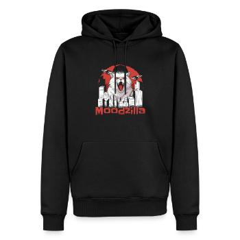 Chat Drôle - Sweat à capuche Premium bio Homme - noir - Devant - Nico (187cm)