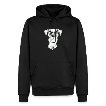 Chien ami à quatre pattes drôle - Sweat à capuche Premium bio Homme - noir - Devant - Nico (187cm)