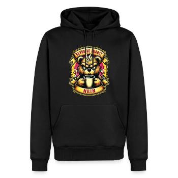 Bevor Du Fragst Nein Teddybär Kaffee Müde - Männer Premium Bio Hoodie - Schwarz - Vorne - Nico (187cm)