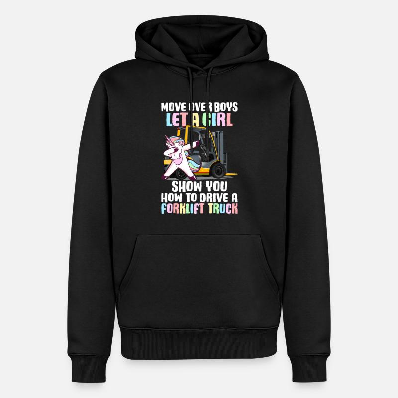 Gabelstaplerfahrer Mädchen - Männer Premium Bio Hoodie - Schwarz