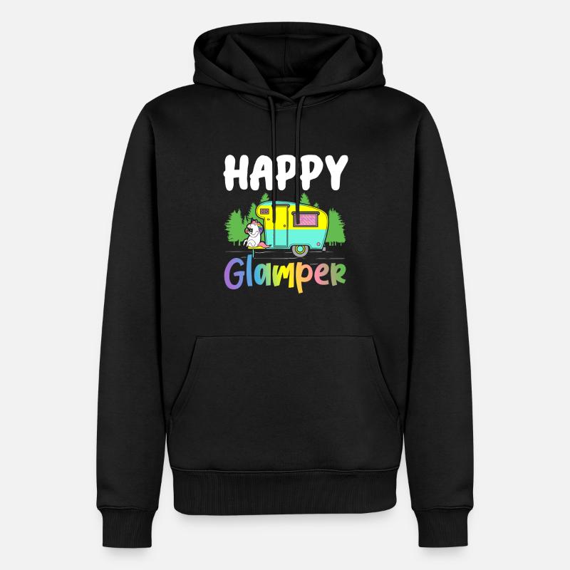 Glamping - Männer Premium Bio Hoodie - Schwarz