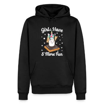 Lustige Smores Camping Mädchen - Männer Premium Bio Hoodie - Schwarz - Vorne - Nico (187cm)