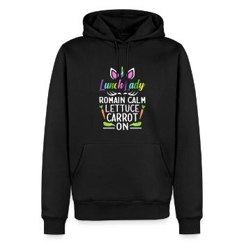 Cafeteria-Besatzung - Männer Premium Bio Hoodie - Schwarz - Vorne - Nico (187cm)