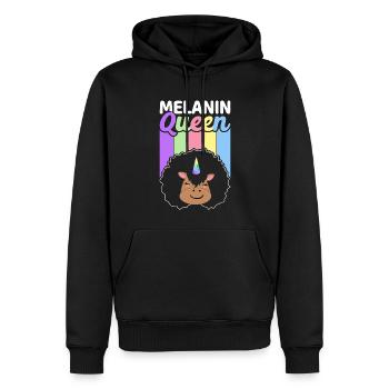 Brown Skin Queen Schwarze Geschichte - Männer Premium Bio Hoodie - Schwarz - Vorne - Nico (187cm)