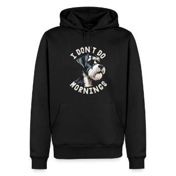 Schnauzer Chien Drôle Je Ne Fais Pas De Matins - Sweat à capuche Premium bio Homme - noir - Devant - Nico (187cm)