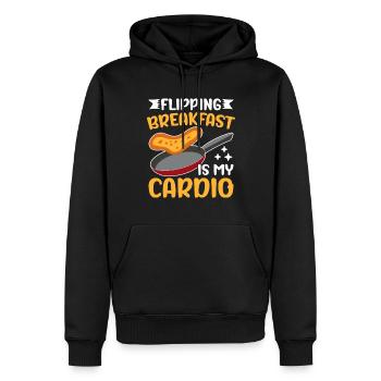 Funny Pancake Maker - Men’s Premium Organic Hoodie - black - Front - Nico (187cm)