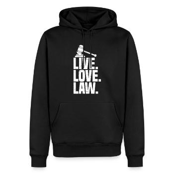 Étudiant en droit Diplôme en droit Futur avocat - Sweat à capuche Premium bio Homme - noir - Devant - Nico (187cm)