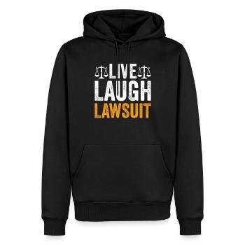 Étudiant en droit Diplôme en droit Futur avocat - Sweat à capuche Premium bio Homme - noir - Devant - Nico (187cm)
