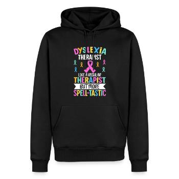 Sensibilisation à la dyslexie - Sweat à capuche Premium bio Homme - noir - Devant - Nico (187cm)