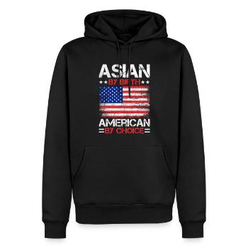 Asiatisch-amerikanische US-Flagge - Männer Premium Bio Hoodie - Schwarz - Vorne - Nico (187cm)