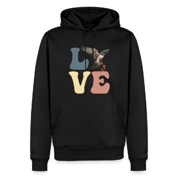 Fauconnerie Fauconnier Hawking - Sweat à capuche Premium bio Homme - noir - Devant - Nico (187cm)