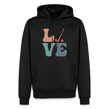 Joueur de hockey sur gazon de rue - Sweat à capuche Premium bio Homme - noir - Devant - Nico (187cm)
