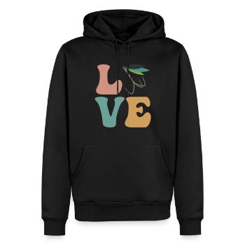 Fliegenfischer - Männer Premium Bio Hoodie - Schwarz - Vorne - Nico (187cm)