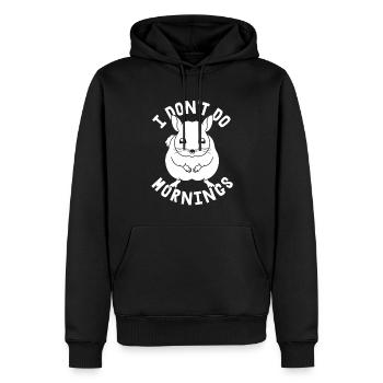 Chinchilla Drôle Je Ne Fais Pas De Matins - Sweat à capuche Premium bio Homme - noir - Devant - Nico (187cm)